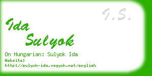 ida sulyok business card